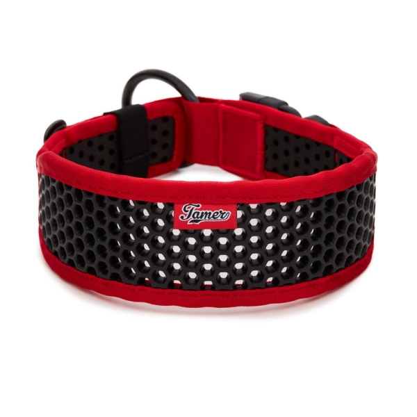 SOFTY Halsband | Länge: 55-61cm | Breite: 6,3cm | Farbe: rot/schwarz